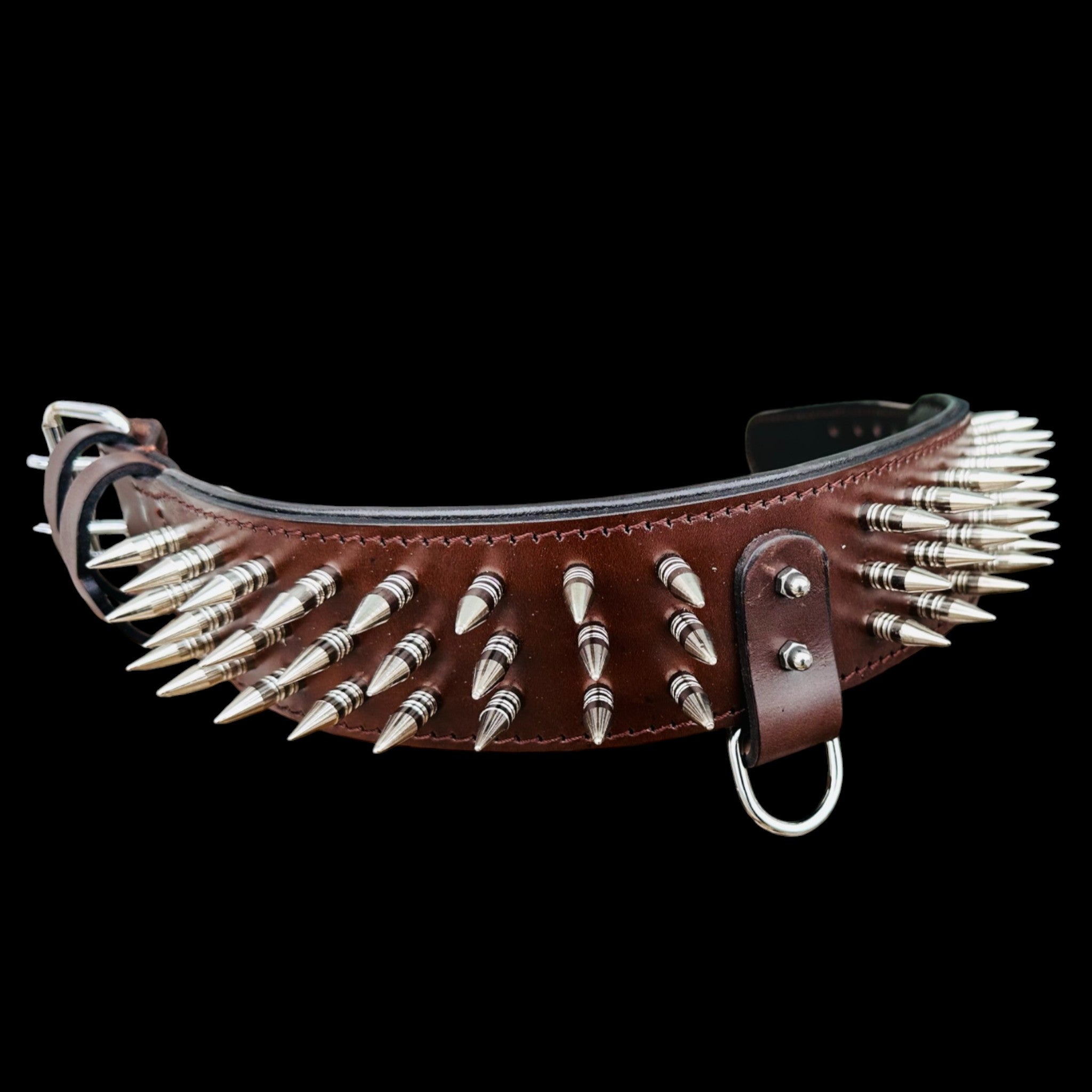 Handmade Spiked Dog Collar, Harness & Leash Set – Buffalo Leather for Large Breeds - A&C Dog Collars