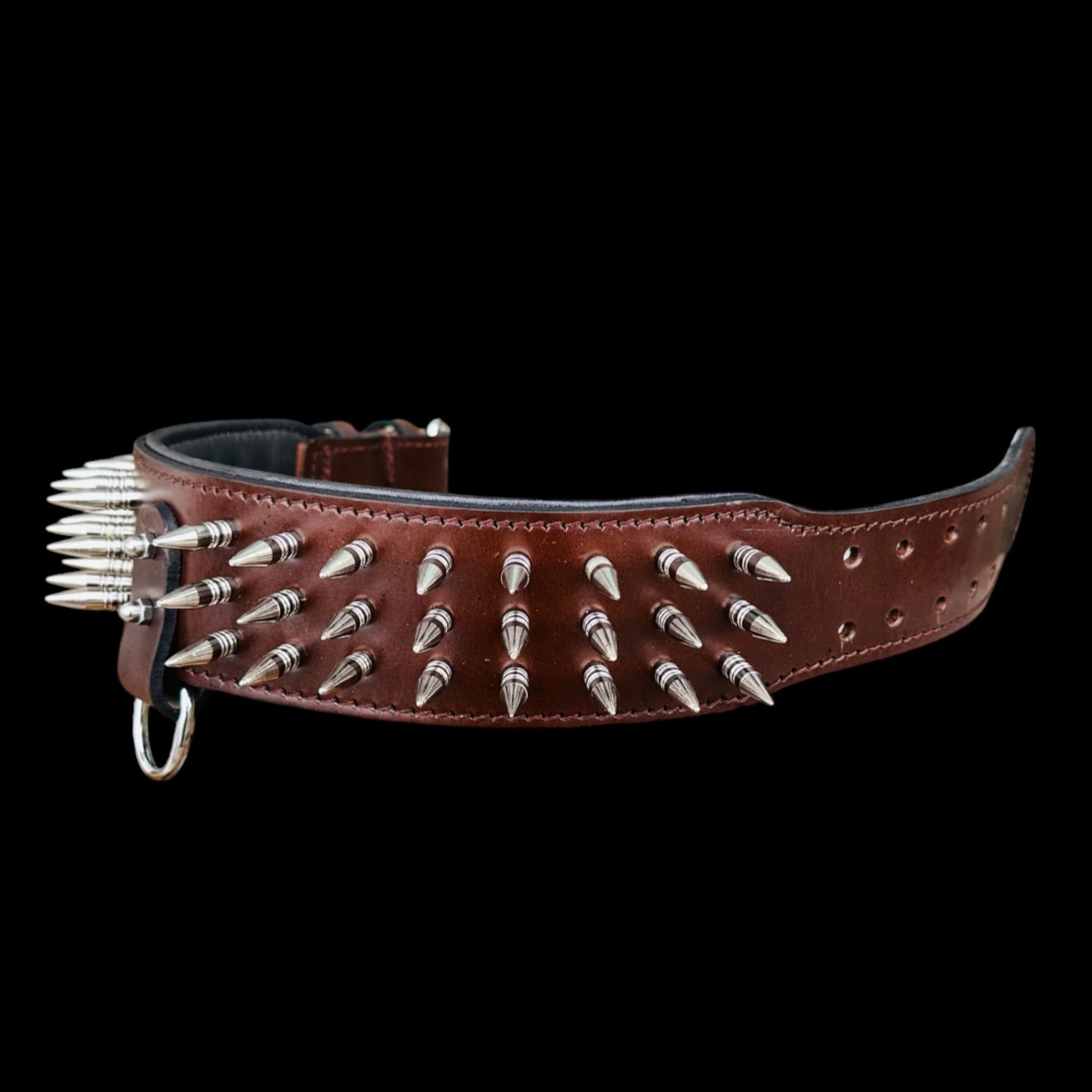 Handmade Spiked Dog Collar, Harness & Leash Set – Buffalo Leather for Large Breeds - A&C Dog Collars