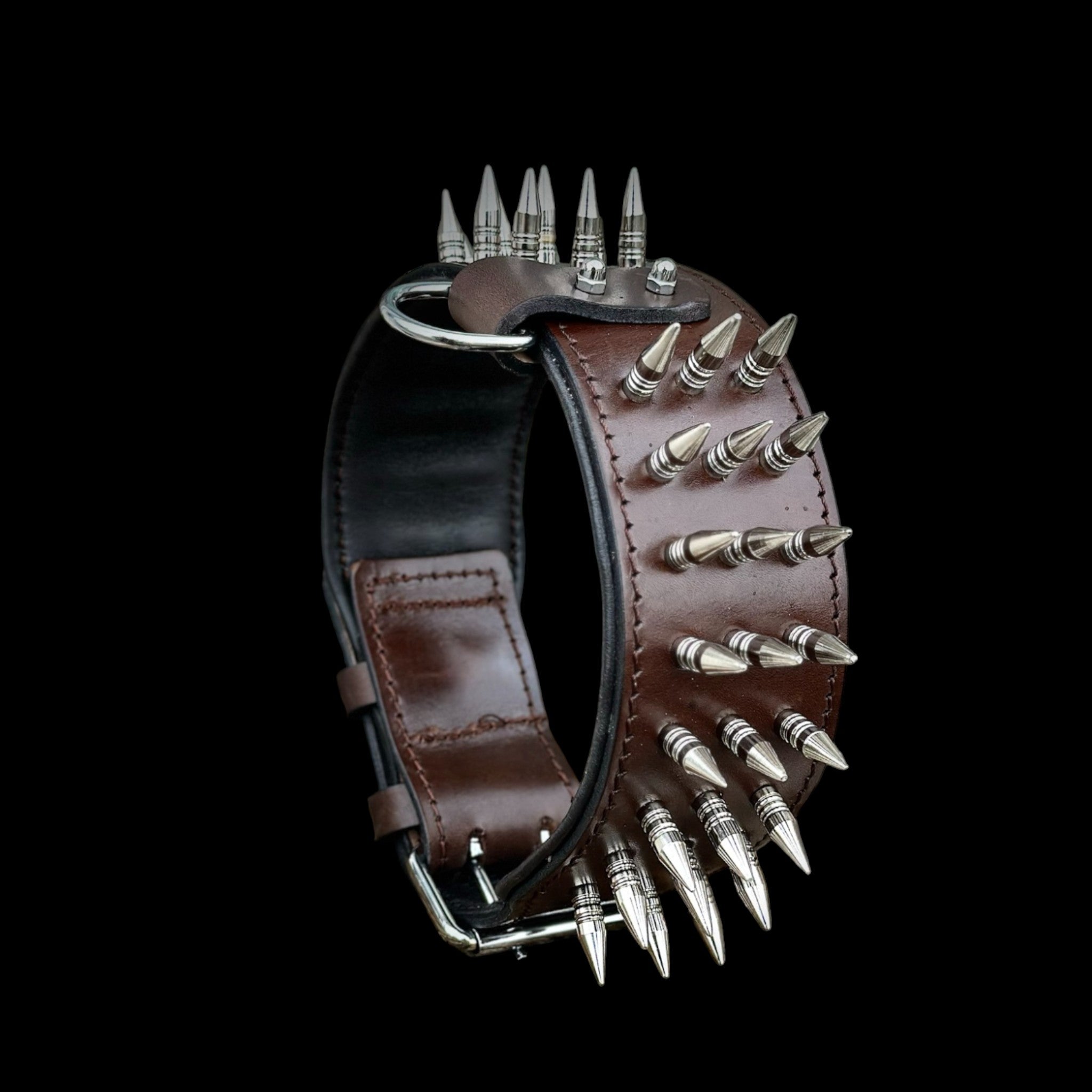 Handmade Spiked Dog Collar, Harness & Leash Set – Buffalo Leather for Large Breeds - A&C Dog Collars