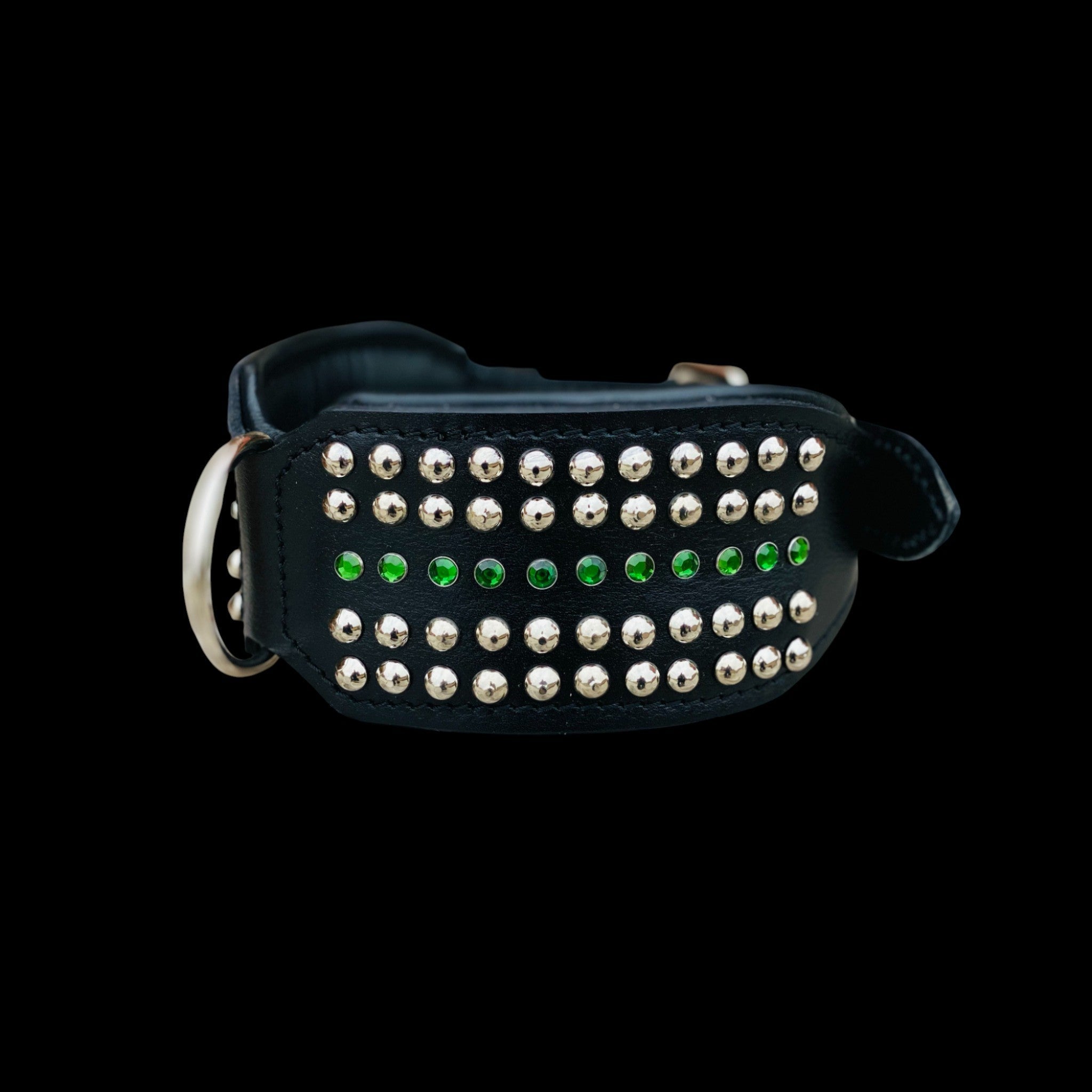 Handcrafted 8cm Wide Leather Dog Collar – Crystal Studded Strong Collar for Cane Corso, Rottweiler, Doberman, Kangal, American Bully - A&C Dog Collars
