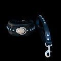 A&C Premium Black Leather Wide Collar — Stud & Crystal Detail | Fits American Bully, Cane Corso, Rottweiler, Kangal, Doberman, Belgian Malinois, K9, German Shepherd - A&C Dog Collars