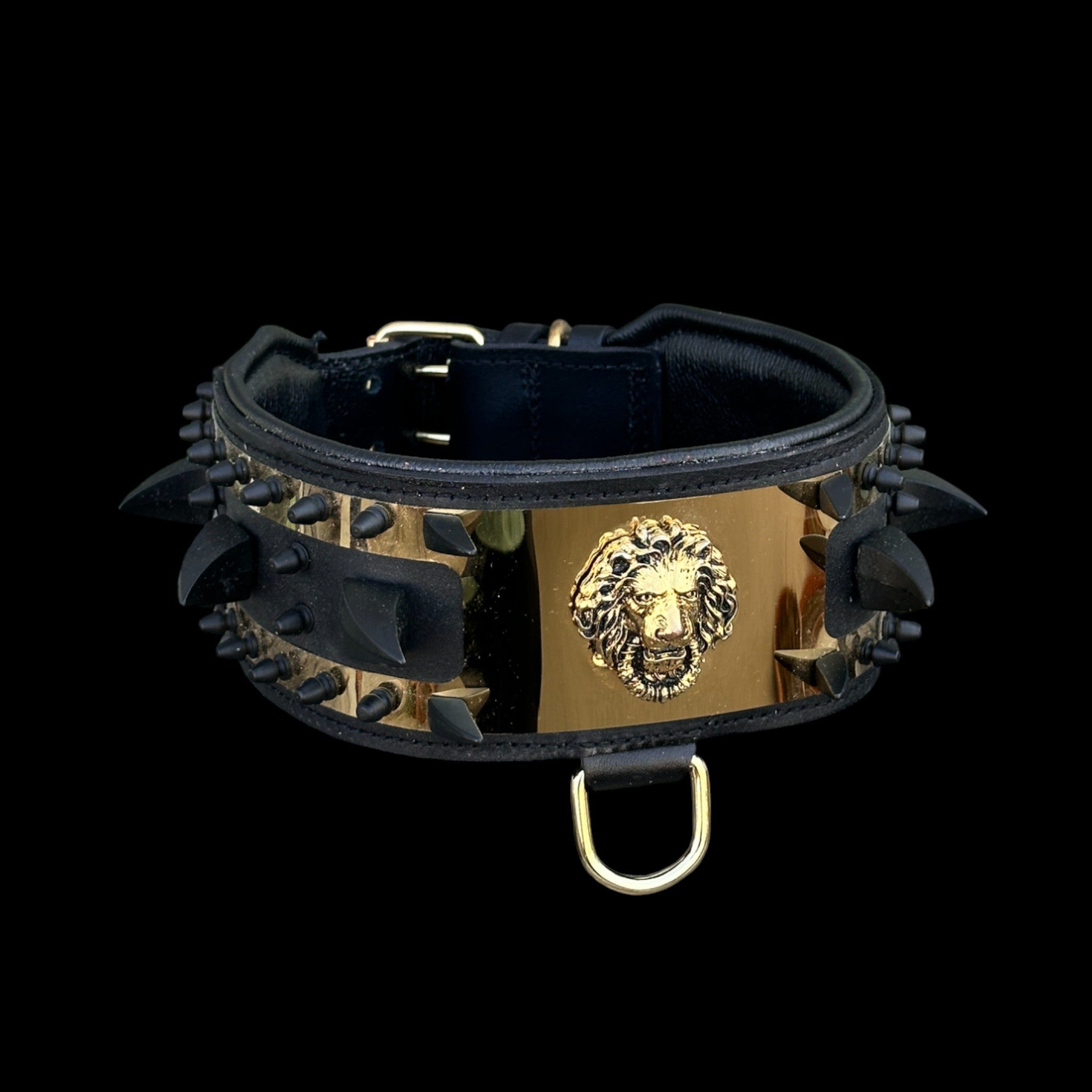 Black Fang Lion Collar handmade leather design