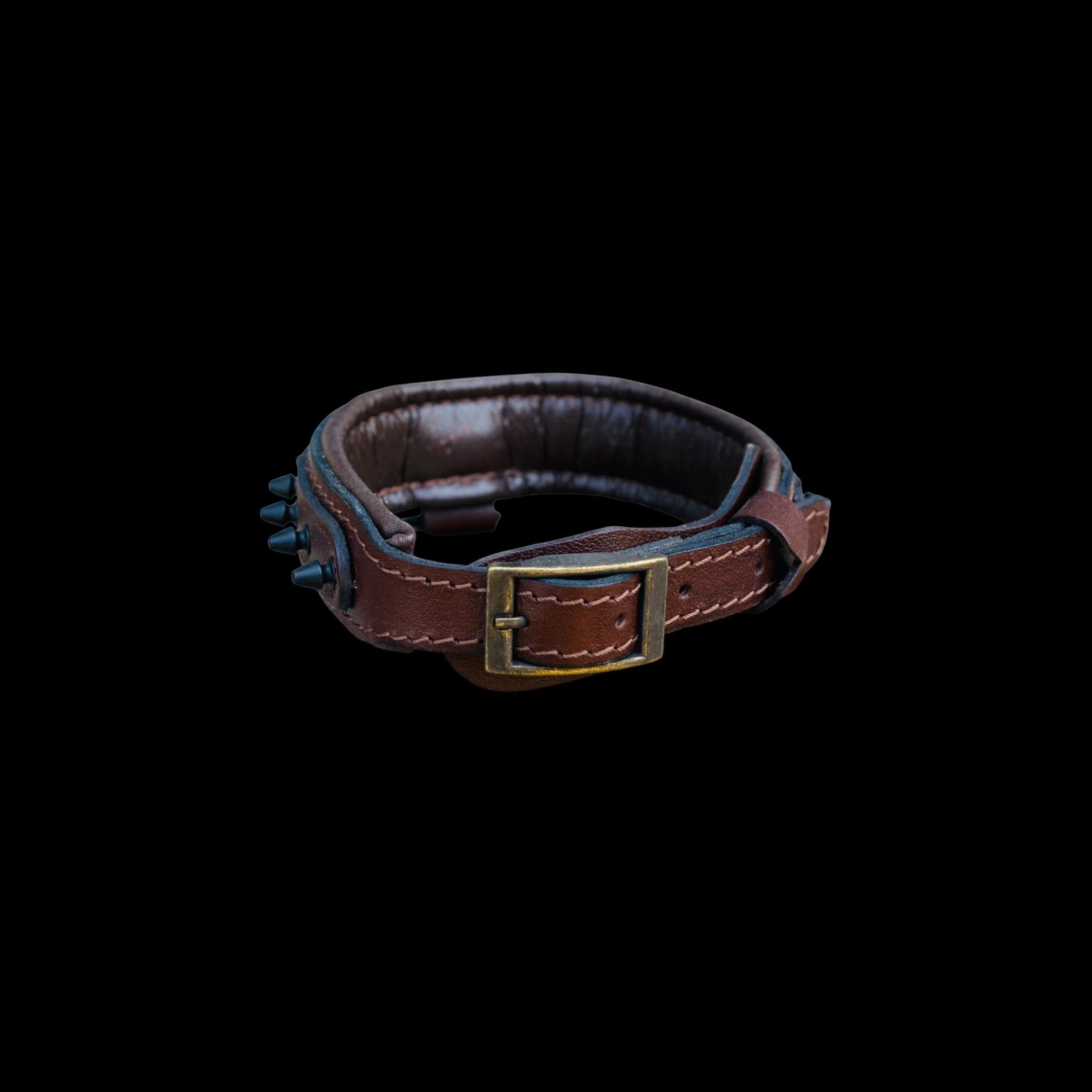 Handmade Wide Brown Dog Collar - A&C Dog Collars