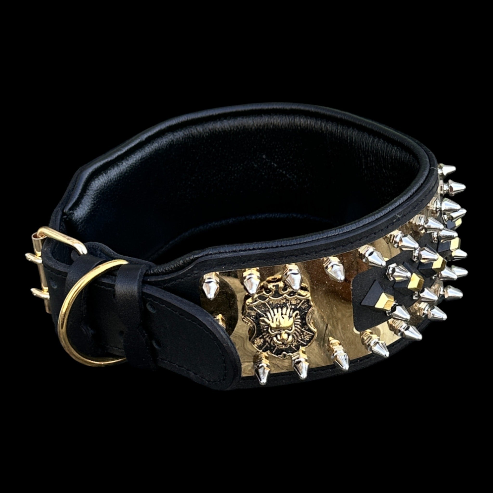 3.15 inch wide buffalo leather dog collar