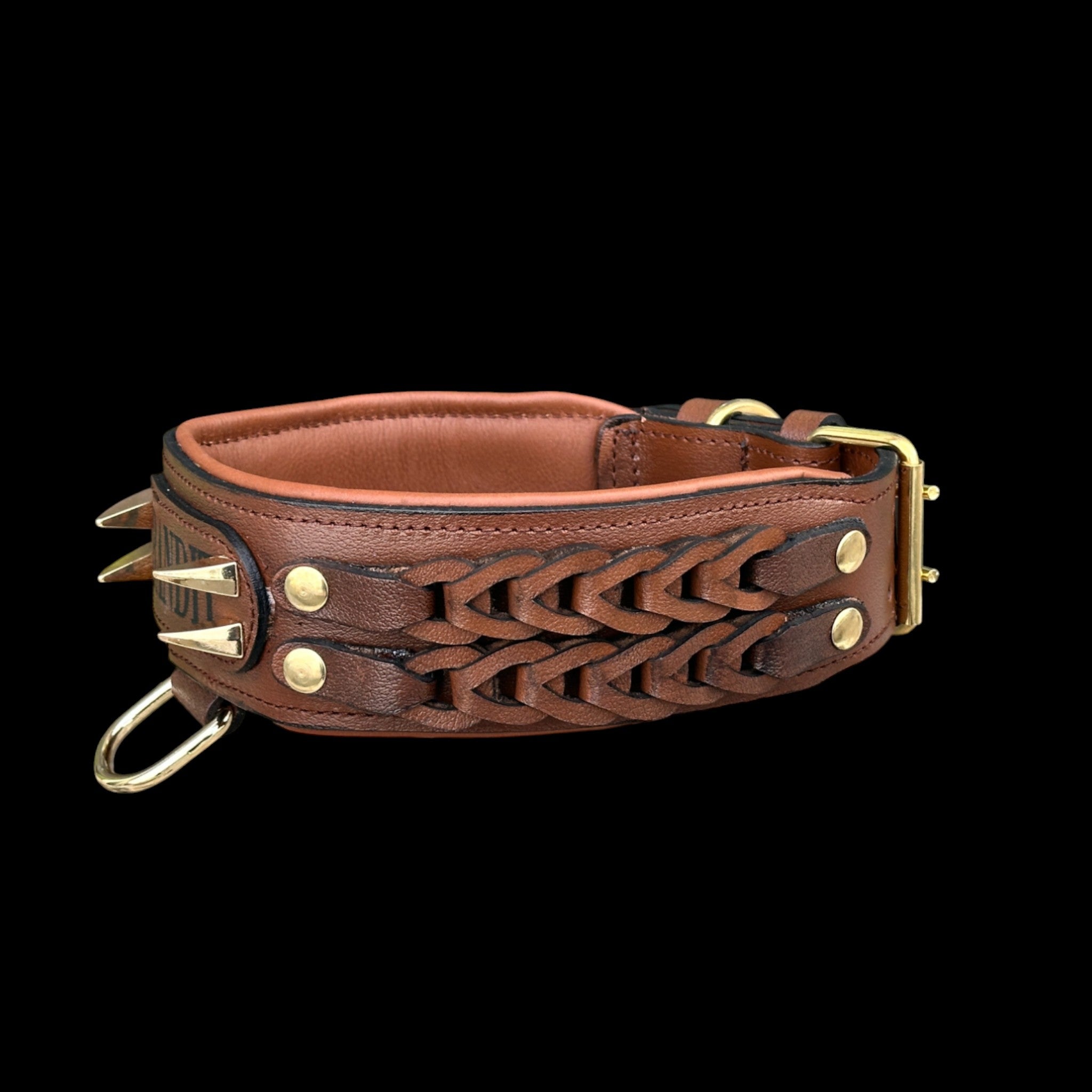 Handcrafted Leather Dog Collar & Leash Set – Personalized Name, Hand Braided Buffalo Leather for Cane Corso, Rottweiler, Doberman, Kangal, American Bully - A&C Dog Collars
