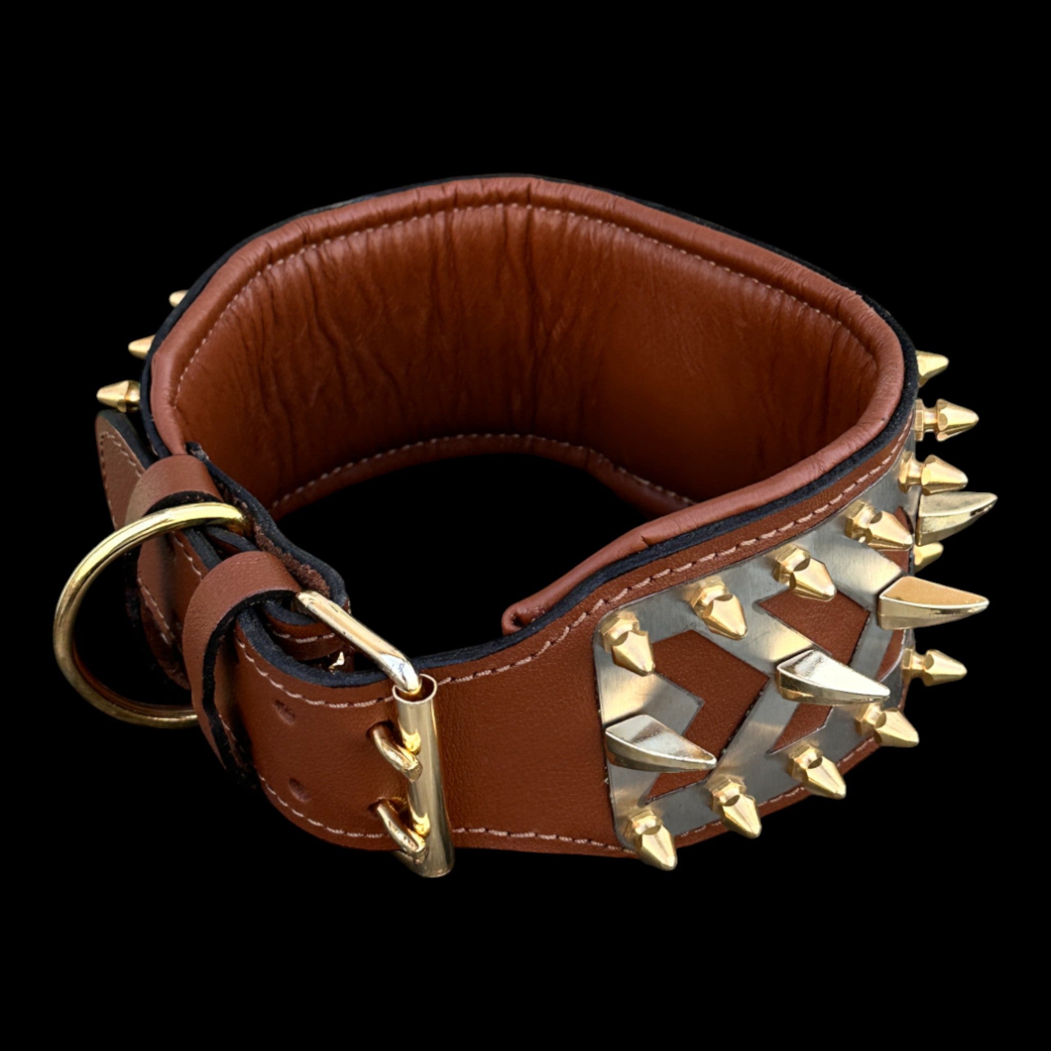 Bronze Armor Lion Collar - A&C Dog Collars