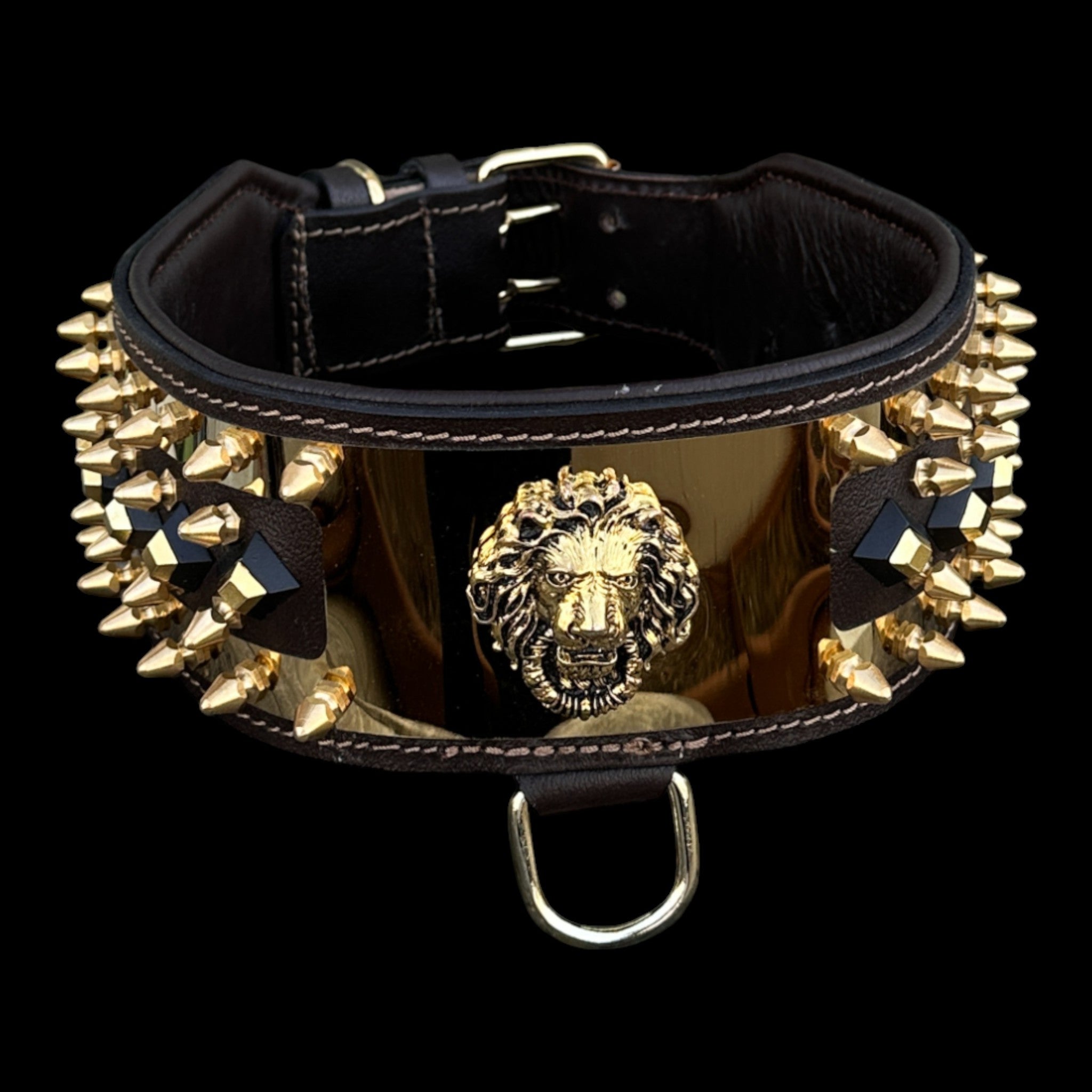 Golden Lion Armor Dog Collar - A&C Dog Collars