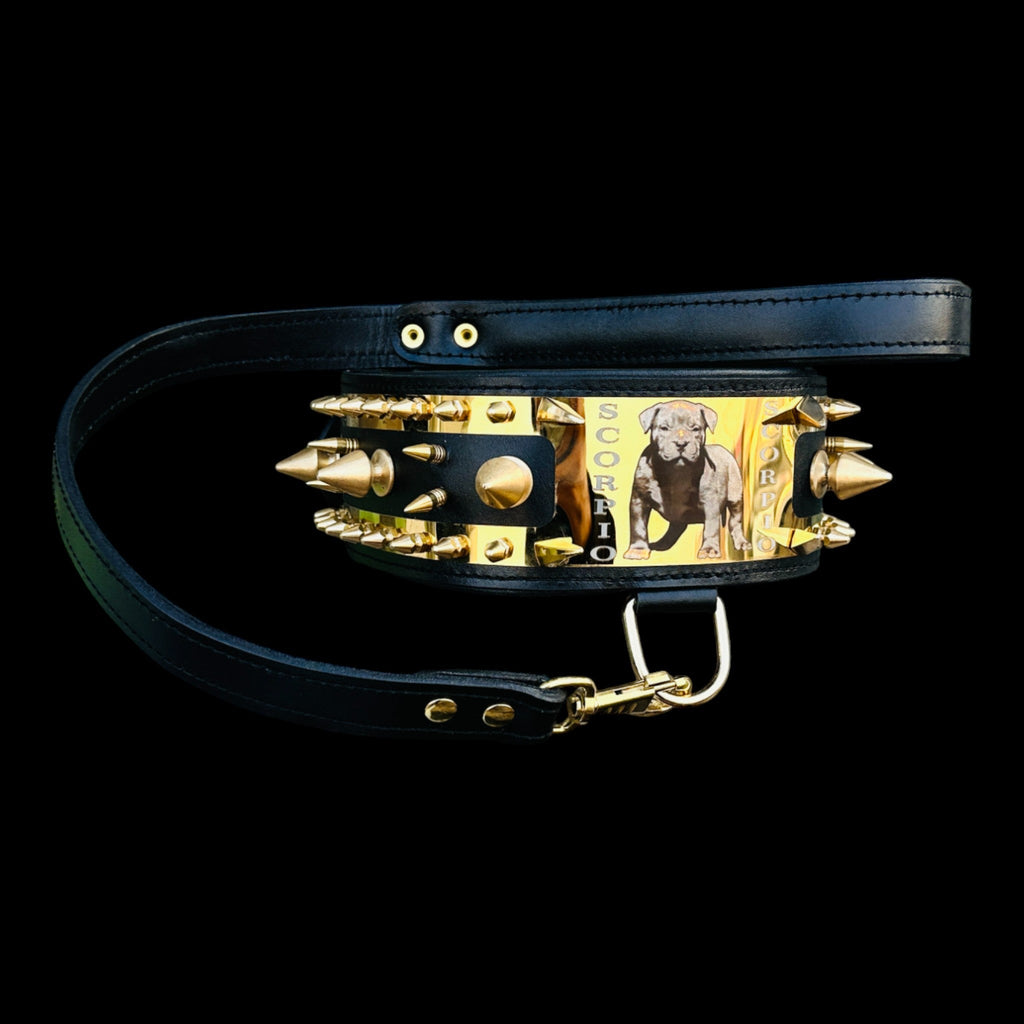 Luxury dog collar and leash handmade in Turkey