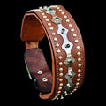 Handcrafted leather dog collar with sparkling crystals by A&C Dog Collars, elegant and durable pet accessory for stylish dogs.
