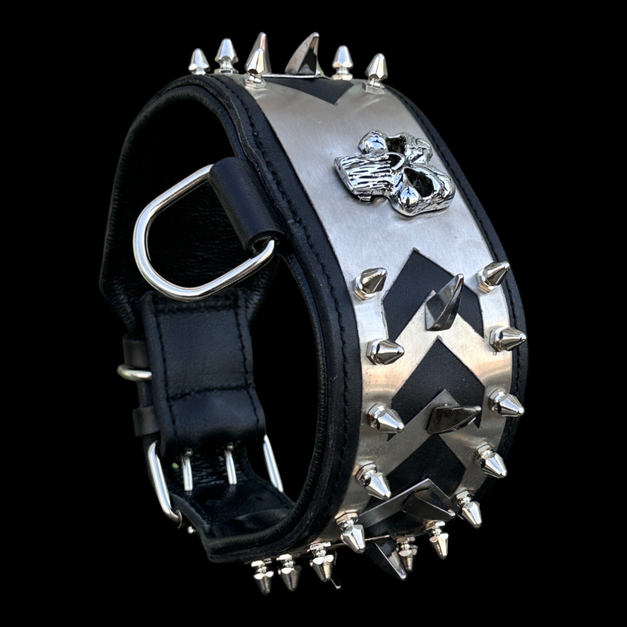 Punisher Warrior Steel Dog Collar - A&C Dog Collars