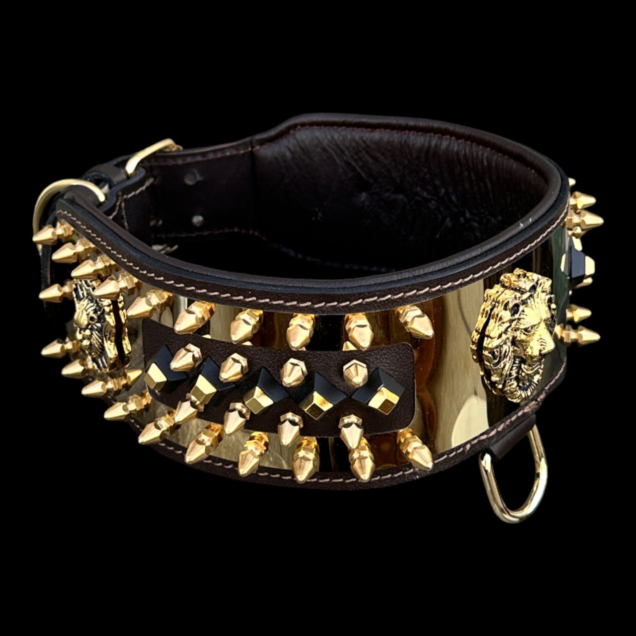 Golden Lion Armor Dog Collar - A&C Dog Collars