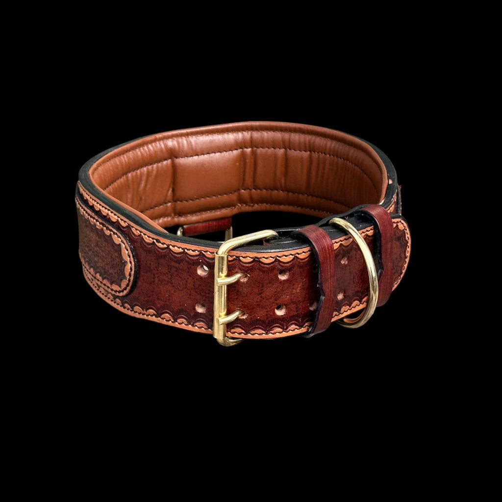 Handcrafted Buffalo Leather Dog Collar – Personalized Name Engraved, Strong & Stylish Collar for Cane Corso, Rottweiler, Doberman, Kangal, American Bully - A&C Dog Collars