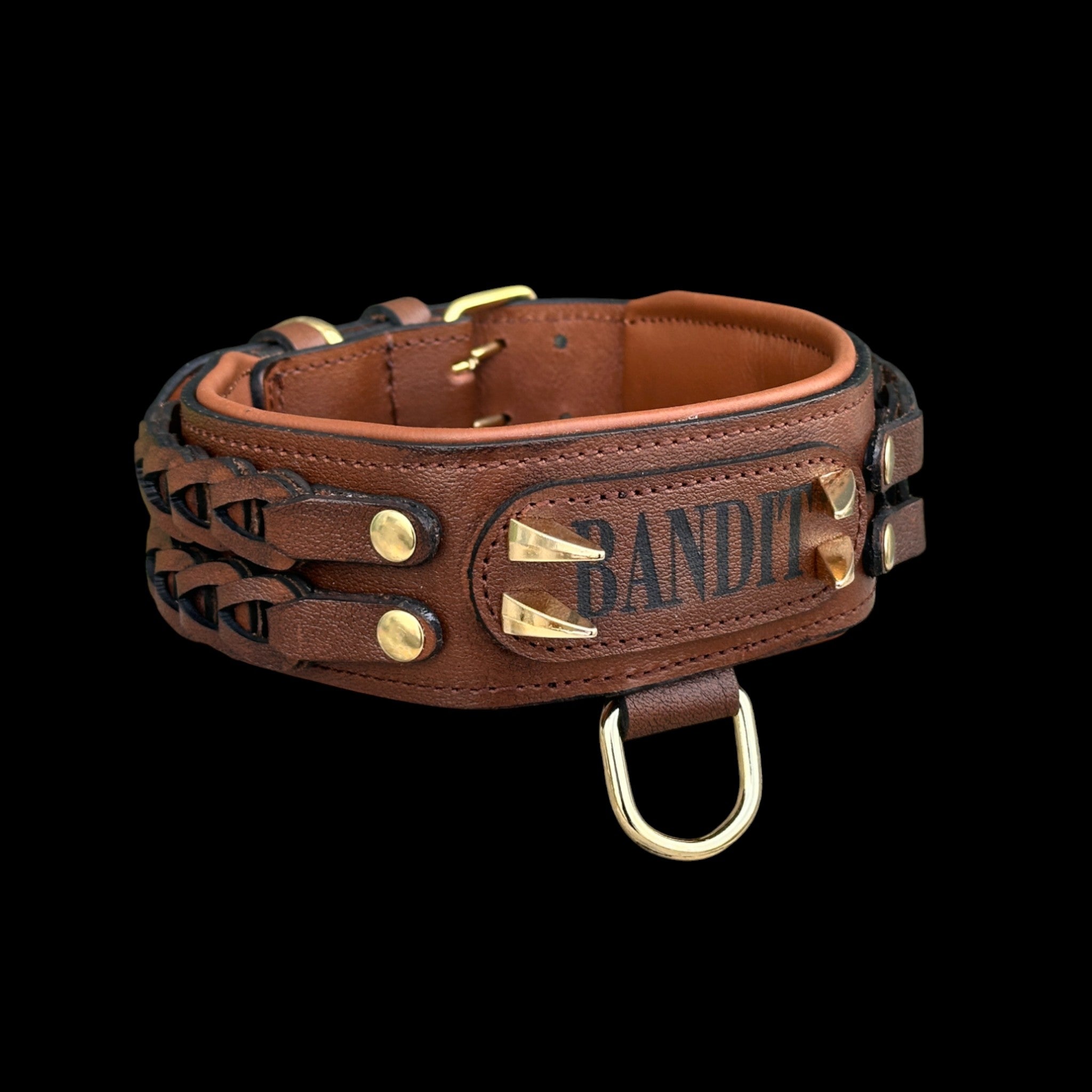 Handcrafted Leather Dog Collar & Leash Set – Personalized Name, Hand Braided Buffalo Leather for Cane Corso, Rottweiler, Doberman, Kangal, American Bully - A&C Dog Collars
