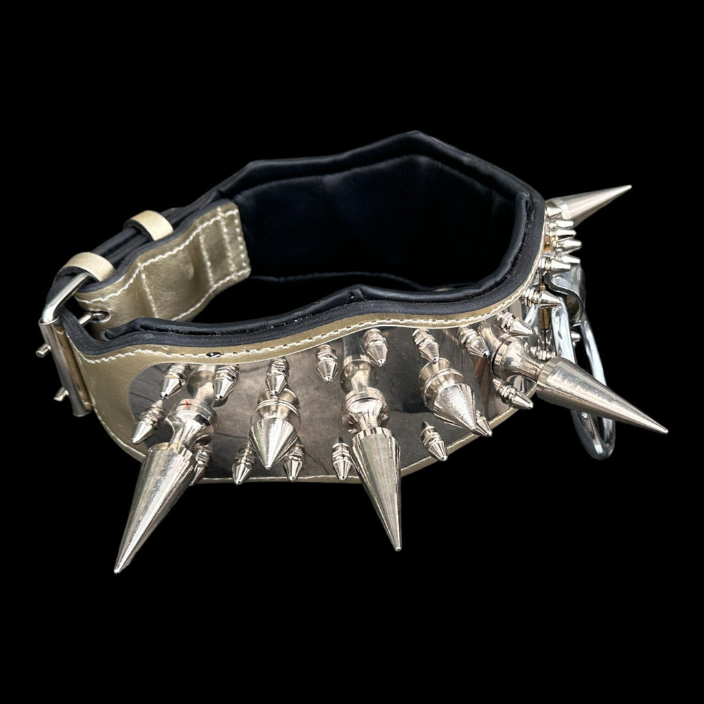 Doberman luxury steel D ring dog collar