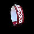 Handmade  Red & White cristal studss - A&C Dog Collars