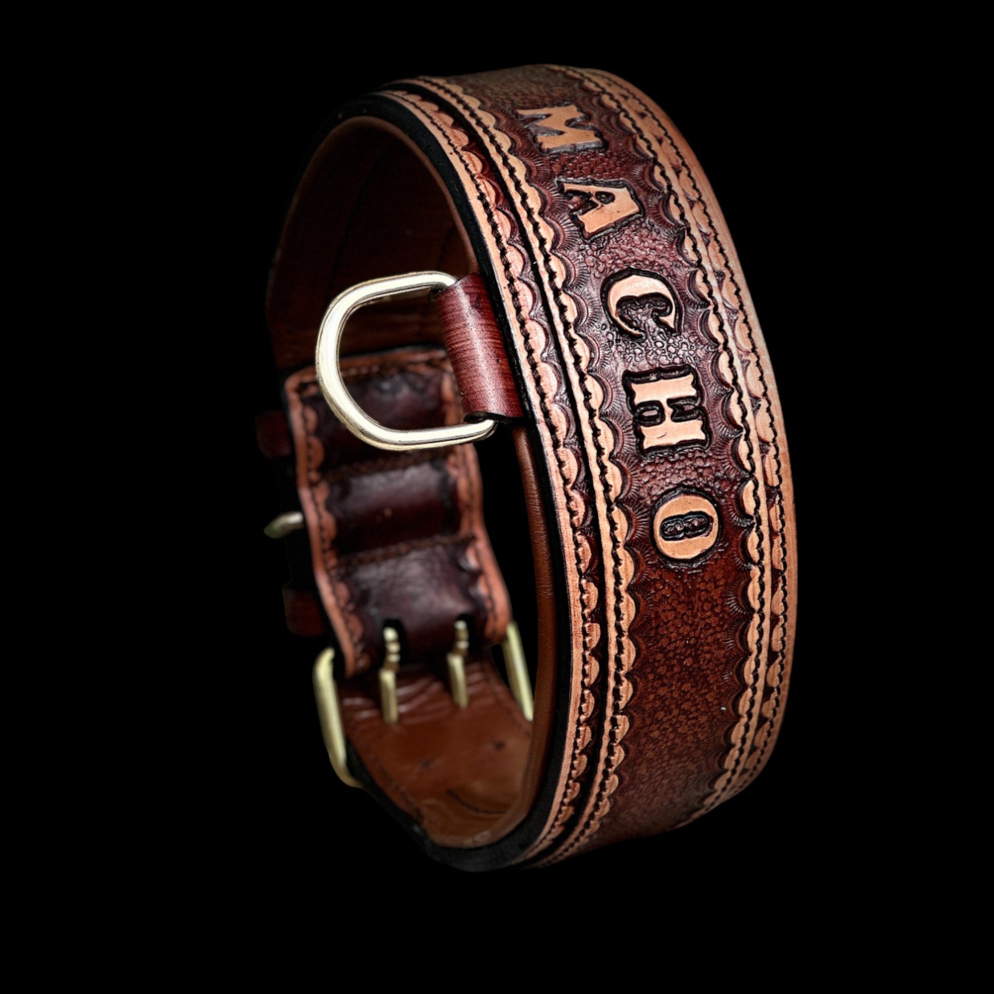 Handcrafted Buffalo Leather Dog Collar – Personalized Name Engraved, Strong & Stylish Collar for Cane Corso, Rottweiler, Doberman, Kangal, American Bully - A&C Dog Collars